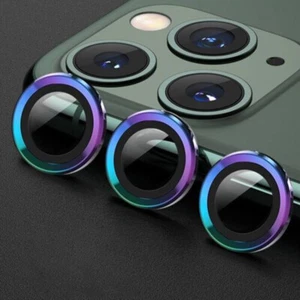 Metal Tempered Glass Film Lens Protector Ring For iPhone 15 14 13 12 11 Pro Max - Photo 1 sur 23