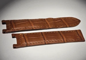 Cartier KD22EK12 19.6 mm x 17.5 mm Genuine Leather Matte Brown Watch Strap - Picture 1 of 6