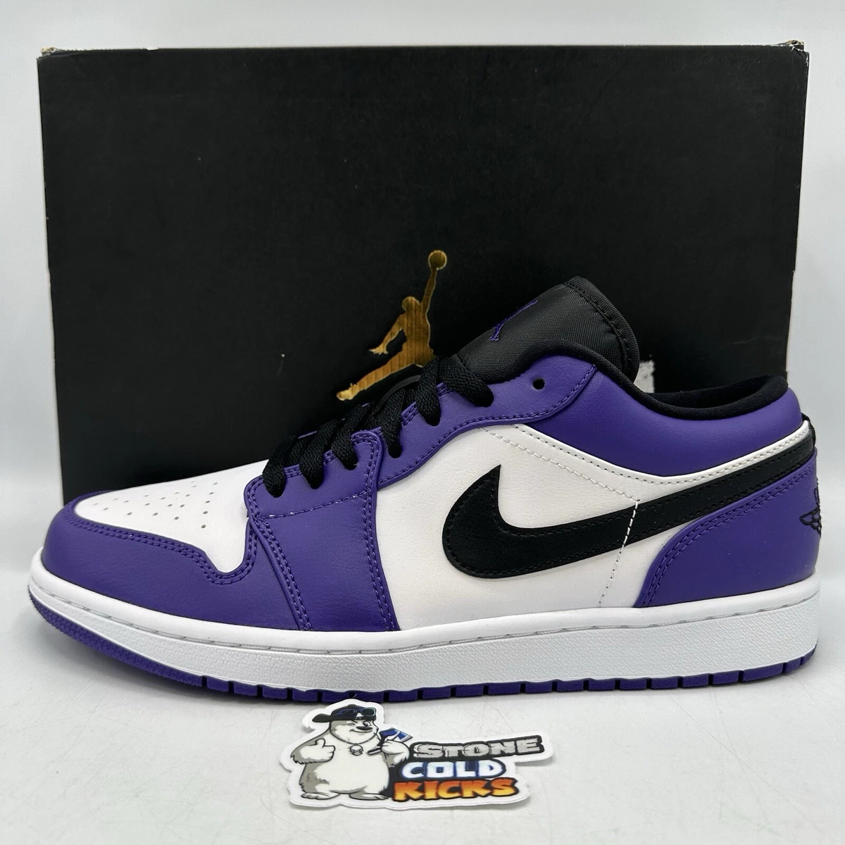 Jordan 1 Low Black/Court Purple/White for Sale | Authenticity