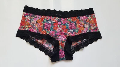 NWOT Hanky Panky Signature Lace Boyshorts Panties Black and Floral Multi Size XS - Image 1 of 3