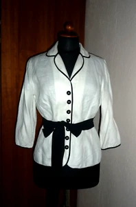 Damen Leinen Bluse Jacke Oberteil vanLaack wNeu Weiß Schwarz XS S M 34 36 38 40 - Bild 1 von 8