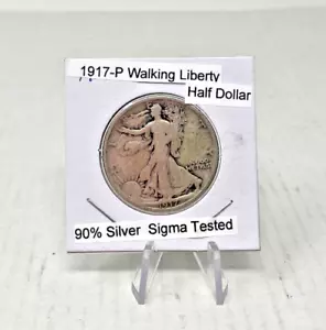 1917-P Walking Liberty 90% Silver US Half Dollar - Picture 1 of 3