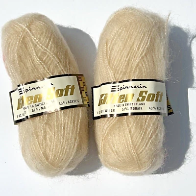 De Colección Spinnerin Gatito Hilo Suave Mohair Acrílico Beige Avena Suiza 2 Madejas Nuevo de Lote Antiguo Foto 1 de 4