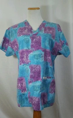 CREST Women's Scrubs Shirt Top Sz S Short Sleeve - Image 1 of 4