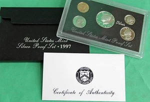 1997 United States Mint ANNUAL 5 Coin SILVER Proof Set - Picture 1 of 4