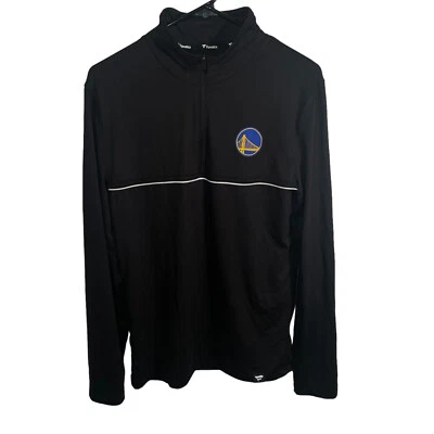 Golden State Warriors 1/4 Zip Shirt Fanatics Size Small Black NBA Long Sleeves * - Image 1 of 4