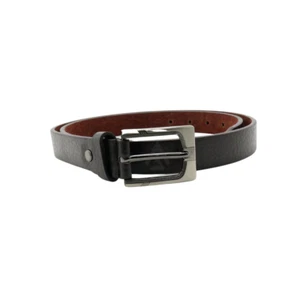Cintura donna marrone skinny con fibbia pelle stile classico nuovo design. - Foto 1 di 15