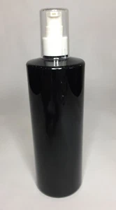 500ml PET Plastic Black Cylindrical Bottles With White Serum Pump *ANY AMOUNT* - Picture 1 of 2