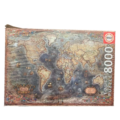 New Educa 8000 Piece Jigsaw Puzzle HISTORICAL WORLD MAP 18017 SEALED! - Image 1 of 4