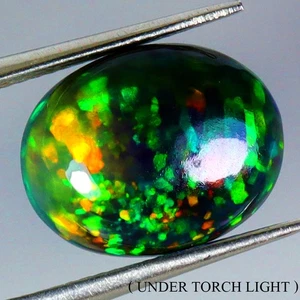 Piedra preciosa ovalada AAA floral flash juego de colores cristal ópalo negro 4,96 quilates 14x11 mm - Imagen 1 de 14