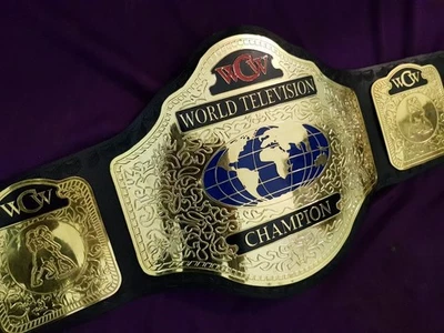 Cinturón título réplica WCW World Television Wrestling Champion 4MM Foto 1 de 2