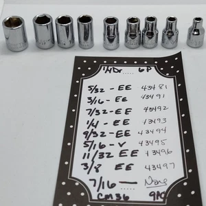 Craftsman Tools USA 9 pc SAE 1/4'' Drive Shallow 6 point Socket Set 3/16"-7/16 - Picture 1 of 12