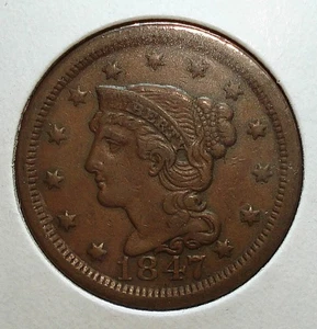 Großer Cent von 1847 mit schönen Details - Bild 1 von 4