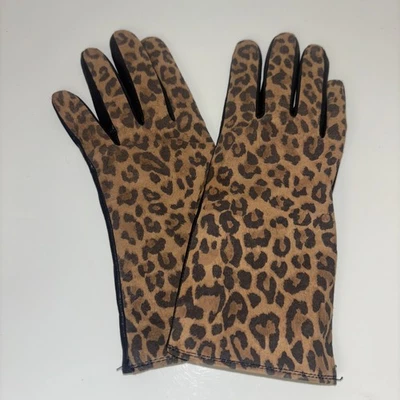 UR Powered Women's Black Gloves Size Small Shell 100% Leather Leopard Print - Image 1 of 4