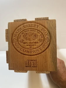 Vintage NAPA VALLEY BOX COMPANY Compact Disc Holder Wooden Crate Holds 20 CDs - Picture 1 of 7
