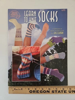 American School Needlework LEARN TO KNIT SOCKS #1273 12 Designs by Edie Eckman - Image 1 of 4