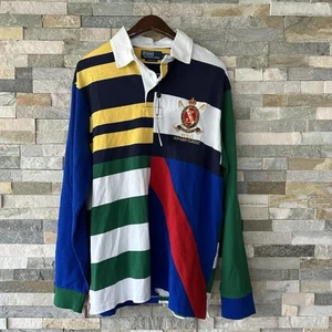 NWT polo ralph lauren Classic Fit Patchwork Rugby Shirt Size Large - Picture 1 of 8