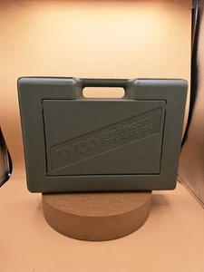 Vintage 1980's Tyco Super Building Blocks Storage Case Army Green w/ Blocks - Picture 1 of 6
