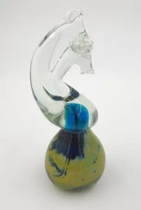 Seahorse Multicolor Murano Style 6" Hand Blown Glass Figurine Paperweight - Picture 1 of 5