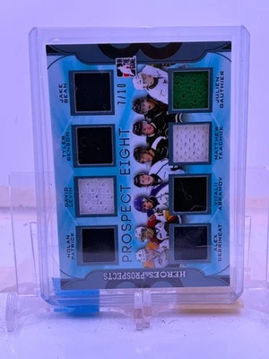 2015-16 Leaf Heroes & Prospects Prospects 8 Swatch Tkachuk/Patrick/Levin 07/10 - Image 1 of 2