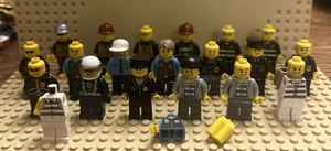 Lego City Minifiguren Menge 19, 10 Polizei, 6 Feuerwehrleute, 3 Gefangene/Gauner - Bild 1 von 13