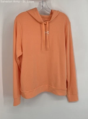 Sudadera con capucha suelta de manga larga naranja Under Armour para mujer talla mediana Foto 1 de 4