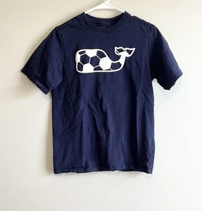 Vineyard Vines Boys Soccer Whale Logo T-Shirt Navy Size Large - Picture 1 of 3