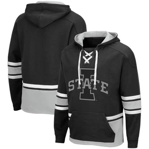 Men's Colosseum Black Iowa State Cyclones Lace Up 3.0 Pullover Hoodie - Picture 1 of 3