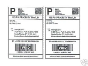 PEEL AND STICK (NO TAPE) 100 XL SHIPPING POSTAGE LABELS 8.5" x 5.5" - Picture 1 of 1