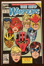 New Warriors #25 VF+ 8.5 MARVEL 1992 DIE-CUT COVER NOTHING BUT THE TRUTH