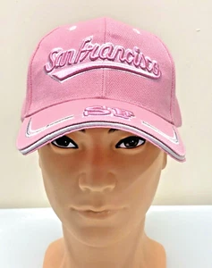 Lanza USA Mujer Rosa Blanco San Francisco SF Bordado Ajustable Sombrero Gorra - Imagen 1 de 12