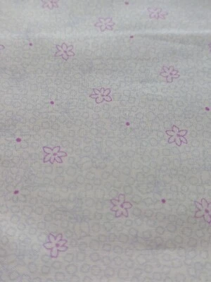 Pink Floral On White Cotton Fabric ("Rose Whispers", Eleanor Burns) - Image 1 of 4