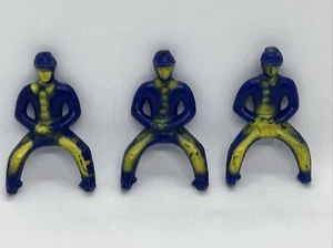 3 Vintage Hard Plastic Police Horse Figure Rider Replacement  Blue 2.25” - Picture 1 of 5