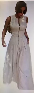 Nuevo Vestido ZARA Crudo Sin Mangas Lino Pesado Con Bolsillos y Cremallera Frontal Talla S RARO - Imagen 1 de 7