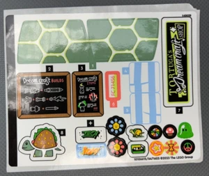 Sticker Sheet for DREAMZzz LEGO Set 71456 Mrs. Castillo's Turtle Van Decals - Picture 1 of 4
