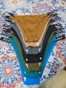 Super Sexy Sissy Boy Brand New Seven Pack String Bikini Panties Size Large - Picture 1 of 8