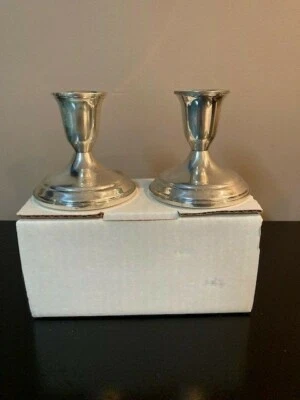 Candelabros Towle Sterling de 3 1/8".  Par. Nuevo en caja. Foto 1 de 4