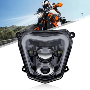 LED Headlight DRL Halo Lamp Black Assembly For 690 Duke 2012-2019 690R 2013-2017 - Picture 1 of 8