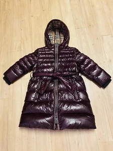 Burberry Girls Sharona Down Puffer Coat Belt Sz 6 Y - Picture 1 of 10