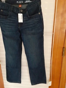 Children's Place jeans size 8 husky Deep blue color brand new with tags - Picture 1 of 8