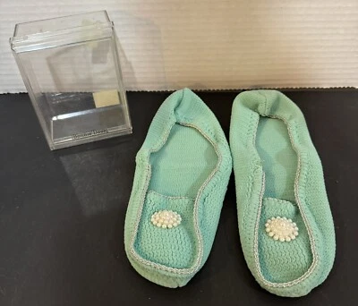 Calcetines deportivos vintage Bonnie Doon verde azulado y blanco con cuentas para mujer talla 9-11 NOS Foto 1 de 4