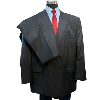 2pc 60XL Jack Victor Suit Jacket Sport Coat Blazer 52x31 Pants charcoal Pinstrip - Image 1 of 4
