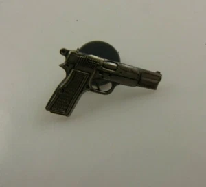 .45 caliber semi automatic pistol gun hat or tie pin antique silvertone 45 - Picture 1 of 5