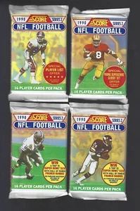 1990 SCORE FOOTBALL (8) LOT OF FACTORY SEALED PACKS - 4 FROM EACH SERIES - ALL DIFF. - Bild 1 von 2