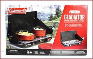 Coleman GLADIATOR Camping STOVE - 20K BTU 2 BURNERS Regulator Easy Lite🌟NEW🌟 - Picture 1 of 8