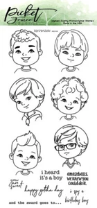 Nuevas estampillas transparentes de Picket Fence Studios niños de todas las estaciones  - Imagen 1 de 1