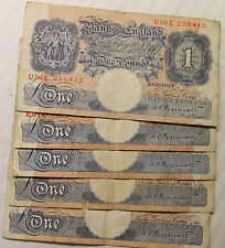 ENGLISH ONE POUND BANK NOTES SELECT YOUR NOTE AND CASHIER