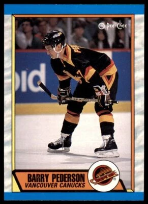 1989-90 O-PEE-CHEE BARRY PEDERSON . VANCOUVER CANUCKS #281 - Image 1 of 2