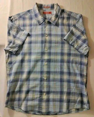 Hombres Original Penguin Munsingwear Azul/Verde Cuadros Heritage Camisa Calce Ajustado M Nueva Sin Etiquetas Foto 1 de 3