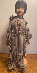 Robert Raikes Doll Collection, Hand Carved Indian Doll With Papoose Baby New - Picture 1 of 3